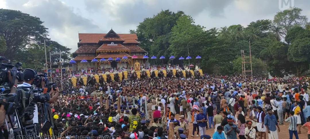 തൃശ്ശൂർ പൂരത്തിന്റെ തെക്കോട്ടിറക്കം | ഫോട്ടോ: മനീഷ് ചേമഞ്ചേരി / മാതൃഭൂമി