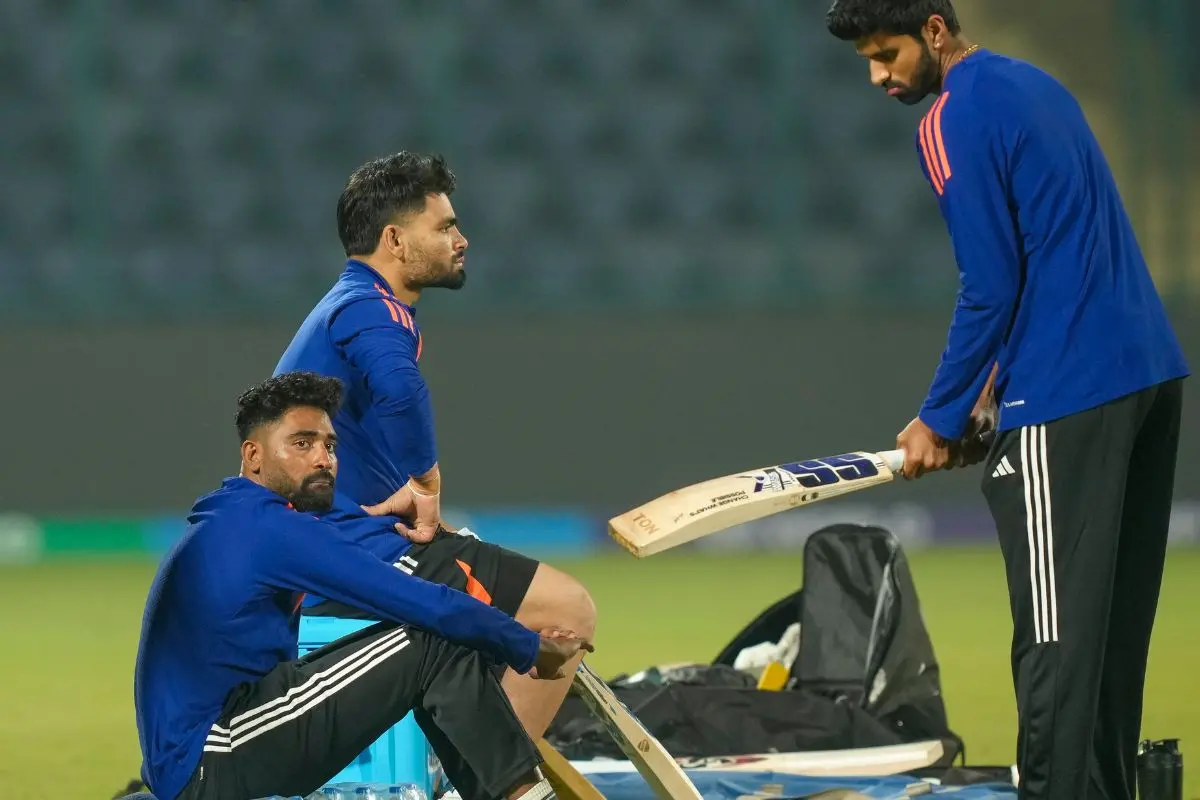 Mohammed Siraj, Rinku Singh, and Washington Sundar were seen during a training session. | Photo: PTI