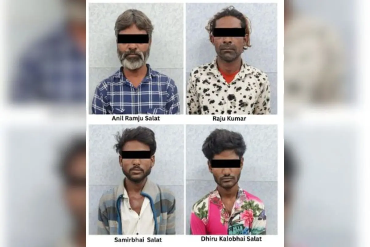 The 4 men arrested by Kolkata Police (Clockwise): Anil Ramju Salat, Raju Kumar, Samirbhai Salat, and Dhiru Kalobhai Salat.