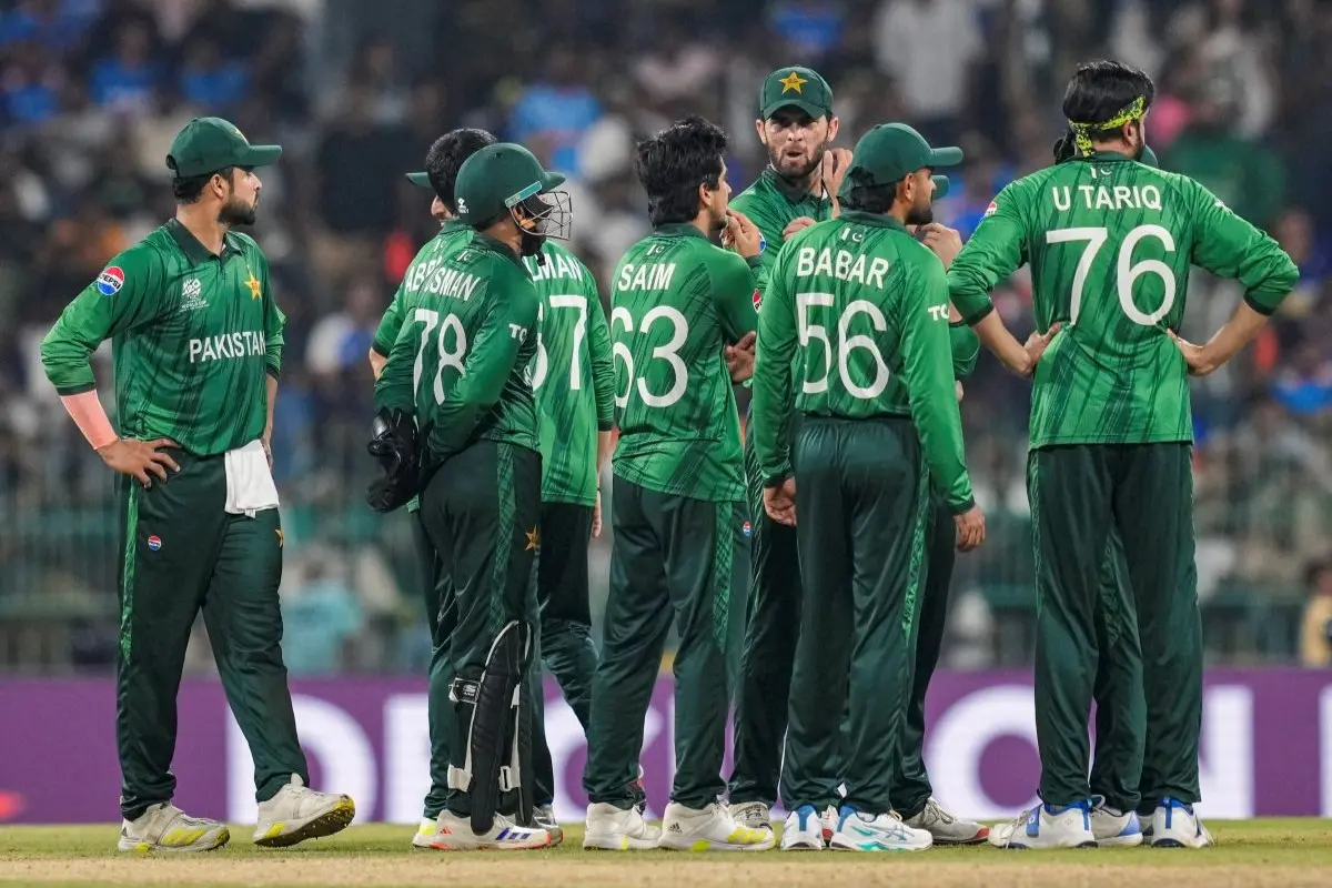 Pakistan's players during an ICC Men's T20 World Cup 2026 cricket match between India and Pakistan