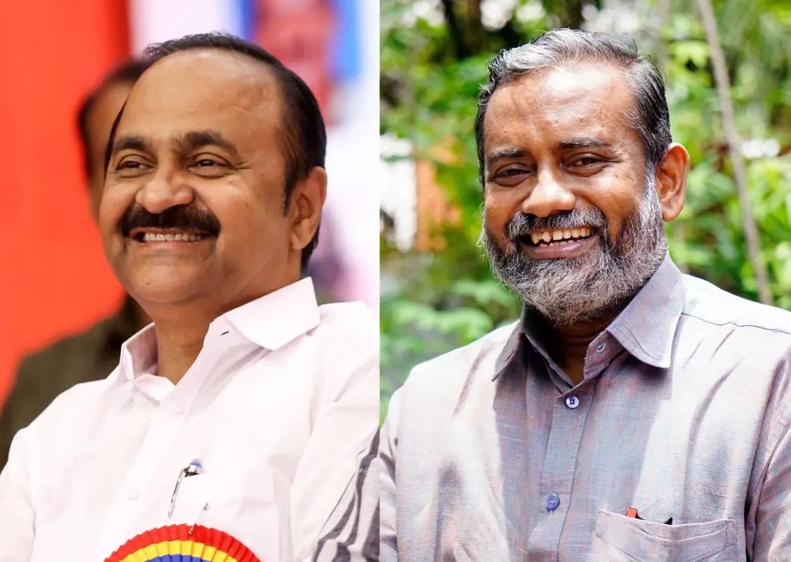 വി.ഡി. സതീശൻ, മന്ത്രി പി. പ്രസാദ് | ഫോട്ടോ: മാതൃഭൂമി