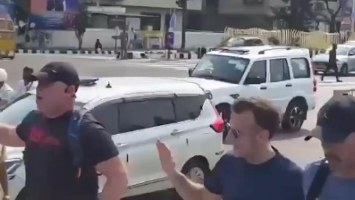 French President Macron spotted at iconic Marine Drive for morning run | VIDEO