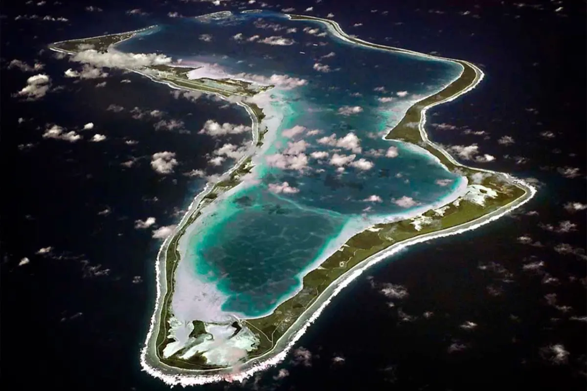 File: This image realeased by the U.S. Navy shows an aerial view of Diego Garcia | Photo: AP