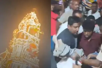 Vellore temple chariot accident: Seven injured after 60-foot chariot topples during festival | WATCH