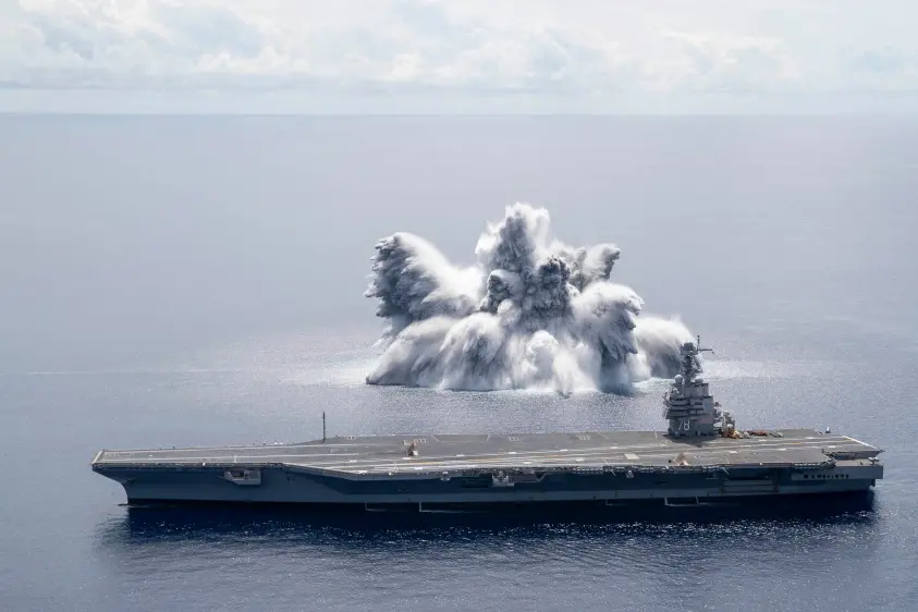 USS Gerald R. Ford (CVN 78) Full Ship Shock Trials in 2021 | AFP