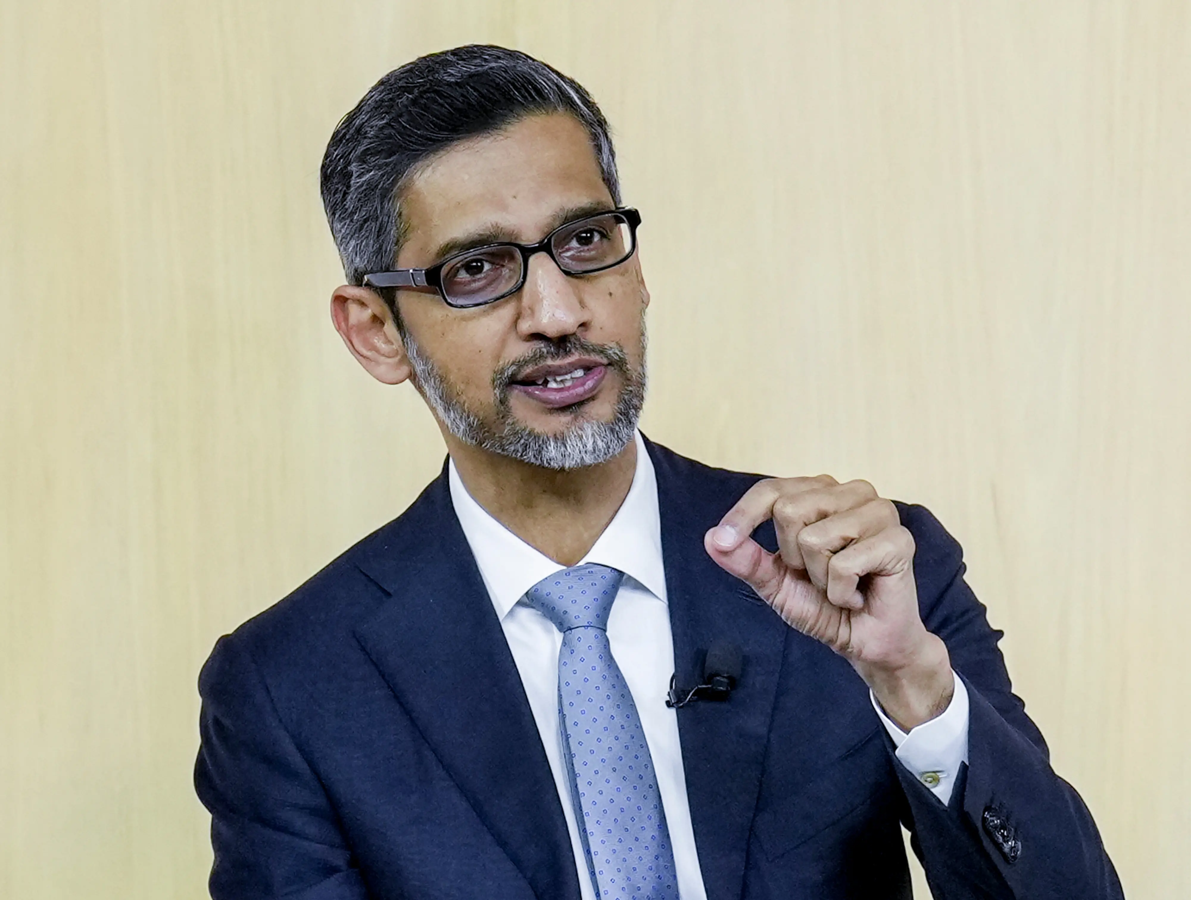Google CEO Sundar Pichai speaks during the Google AI event | Photo: PTI