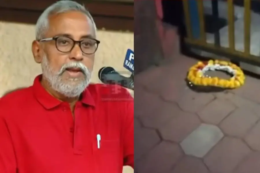 വി.എസ്. അനിൽകുമാറിന്റെ വീടിന് മുന്നിൽ റീത്ത്; രാഷ്ട്രീയ പകപോക്കലെന്ന് സംശയം