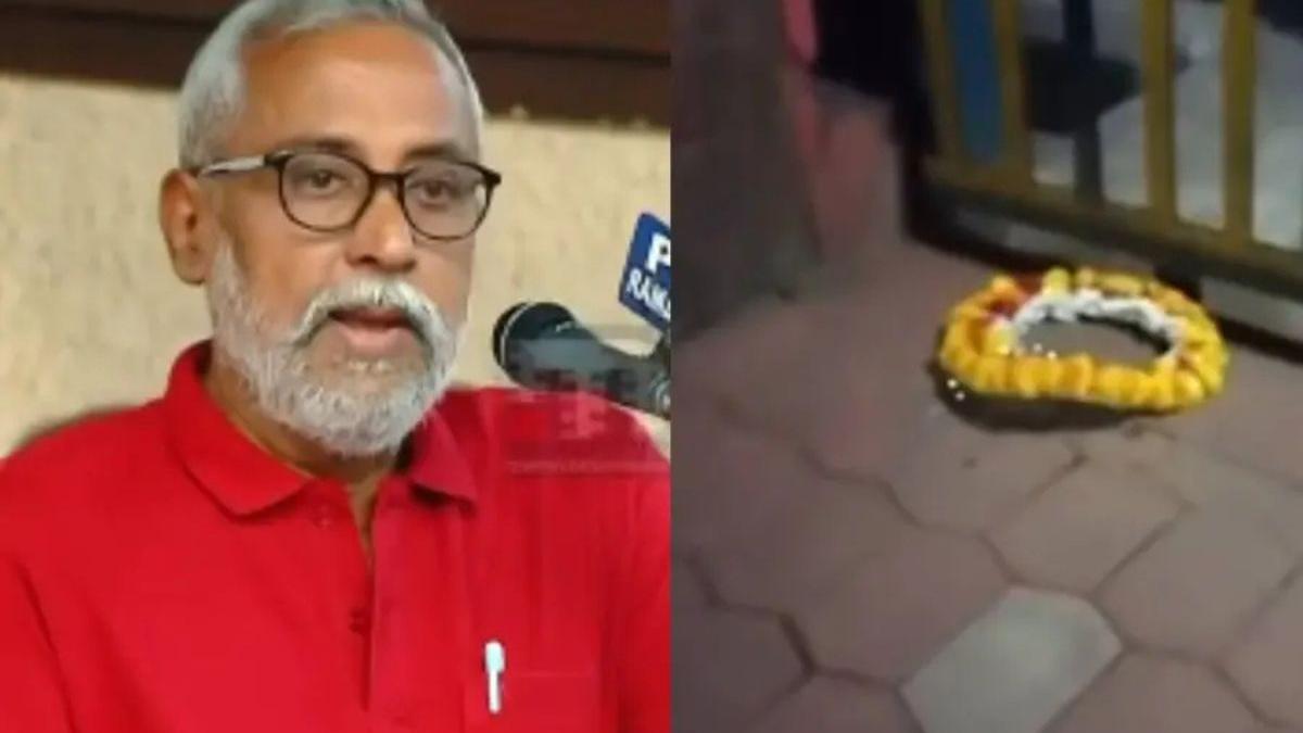 Wreath left outside Kannur writer’s home after he received expelled CPM leader Kunhikrishnan’s book