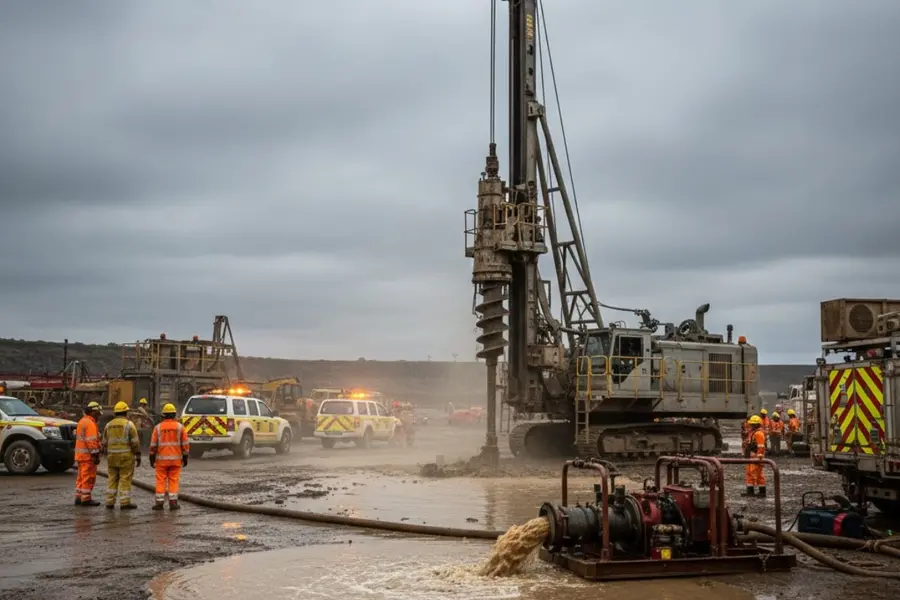 5 miners trapped 800 metres underground after mudslide at a South African diamond mine