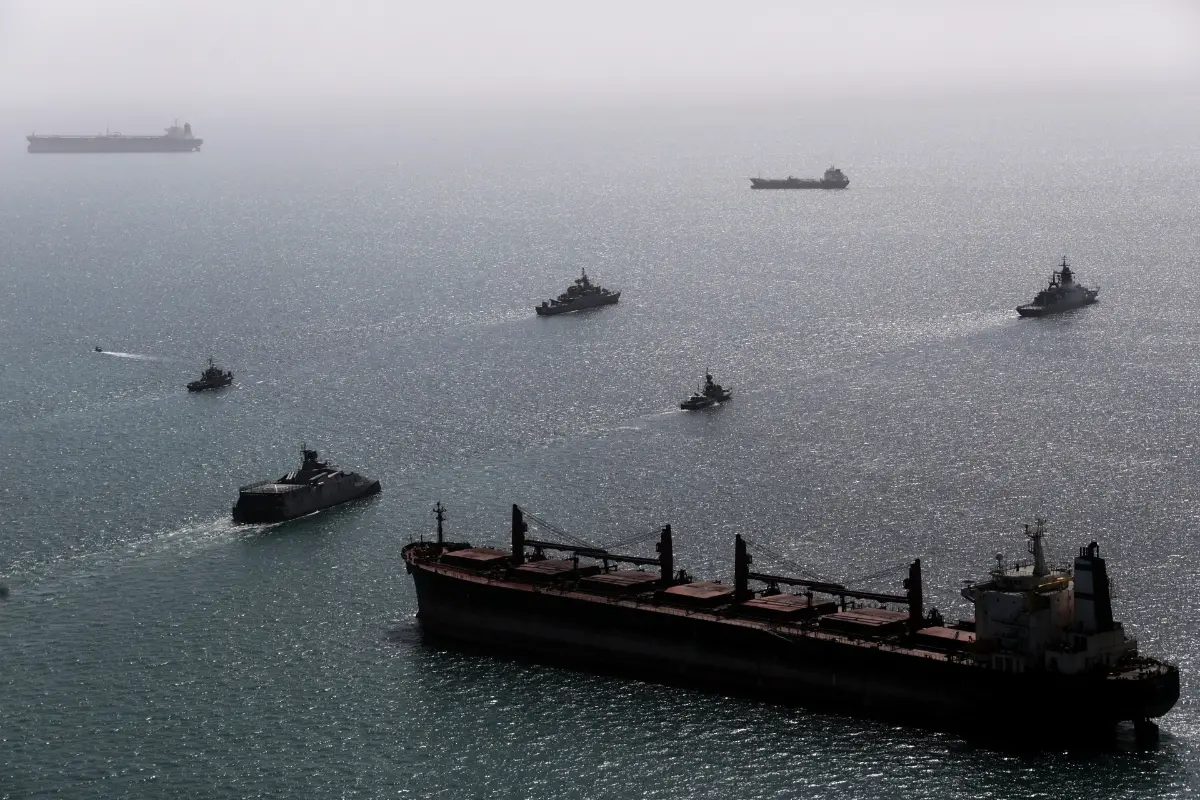 Navy ships conducting operations during a join drill by Iranian and Russian forces in the Indian Ocean. | Photo: AP
