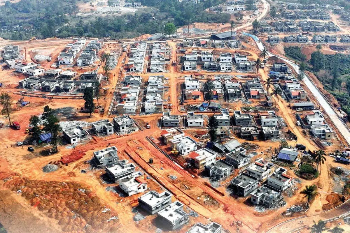 Township under construction at Elstone Estate, Kalpetta