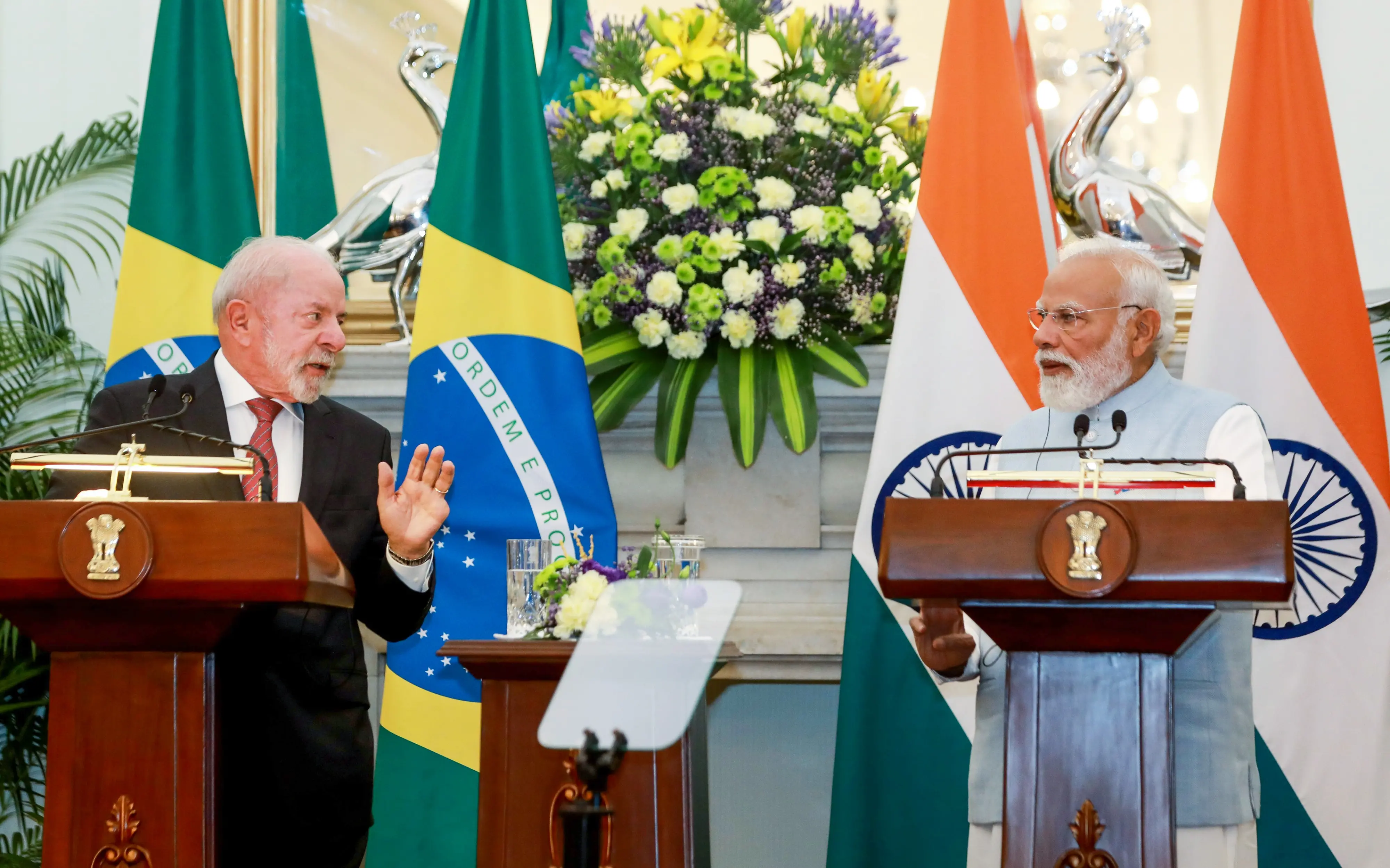 Prime Minister Narendra Modi with Brazil President Luiz Inácio Lula da Silva | Photo: ANI