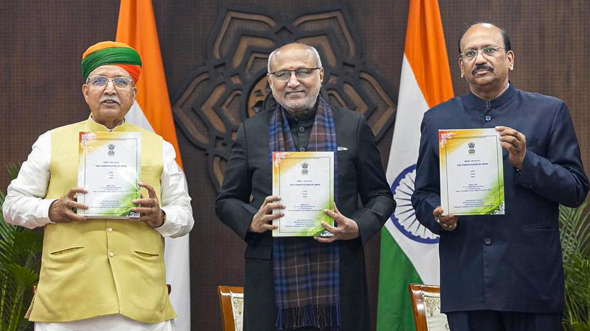 Strengthening democracy: VP releases Constitution of India in regional languages, promoting access