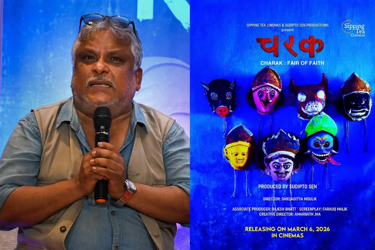 സംവിധായകനും നിർമാതാവുമായ സുദീപ്തോ സെൻ, ചരക് എന്ന ചിത്രത്തിന്റെ പോസ്റ്റർ | ഫോട്ടോ: PTI, X