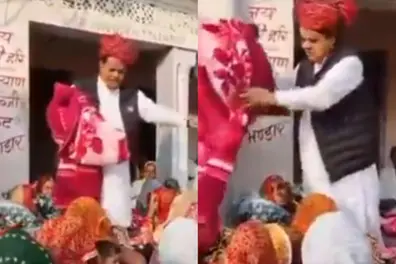Outrage as BJP leader takes back blankets from Muslim women in Rajasthan | WATCH