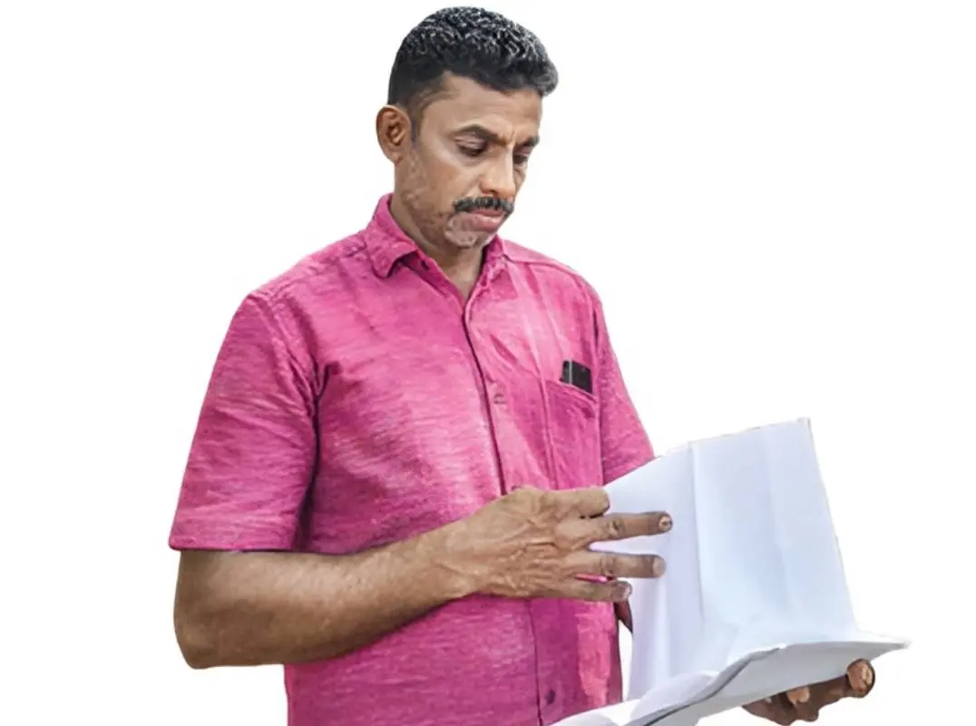 Sreenivasan with the documents | Photo: Mathrubhumi