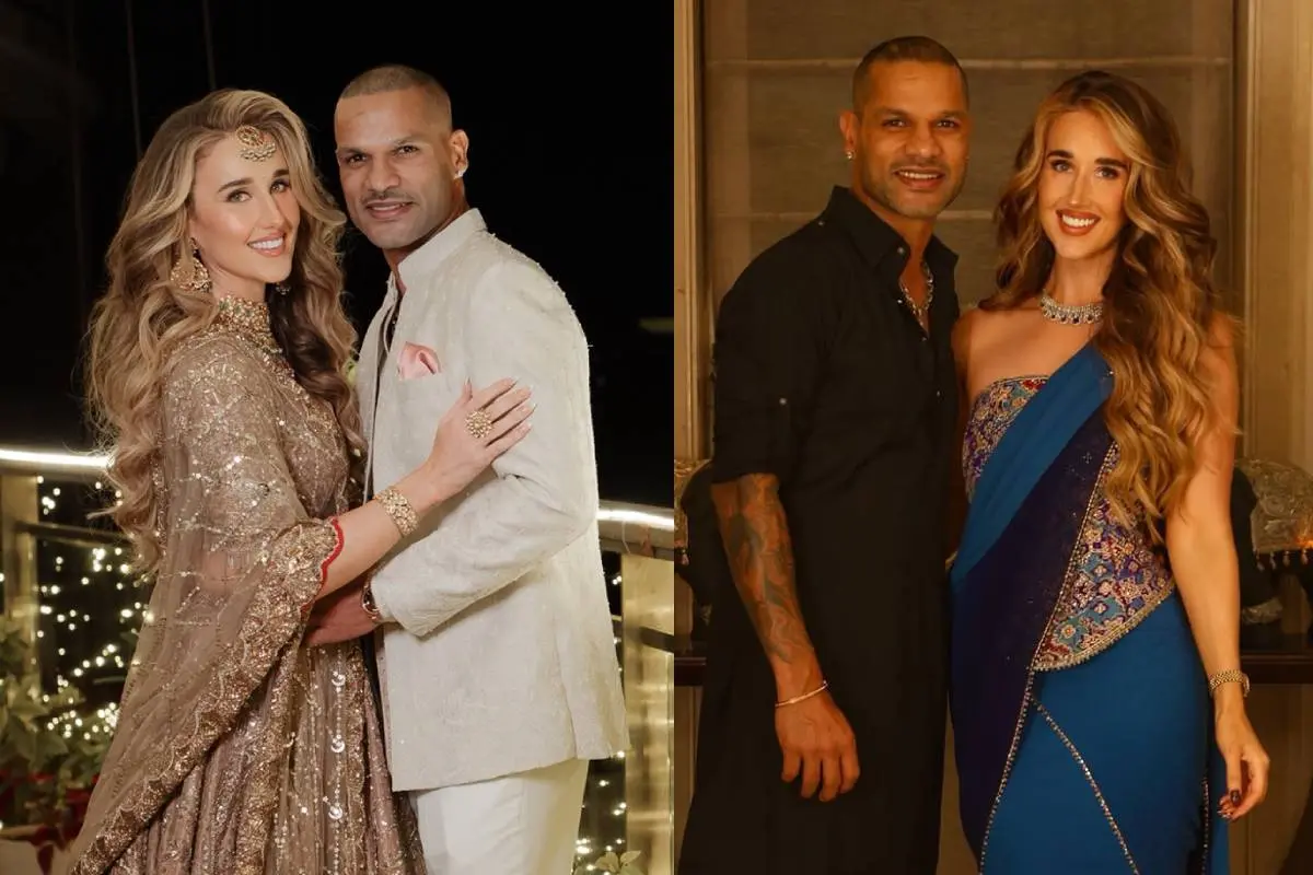 ശിഖര് ധവാനും സോഫി ഷൈനും | Photo: instagram/ shikhar dhawan