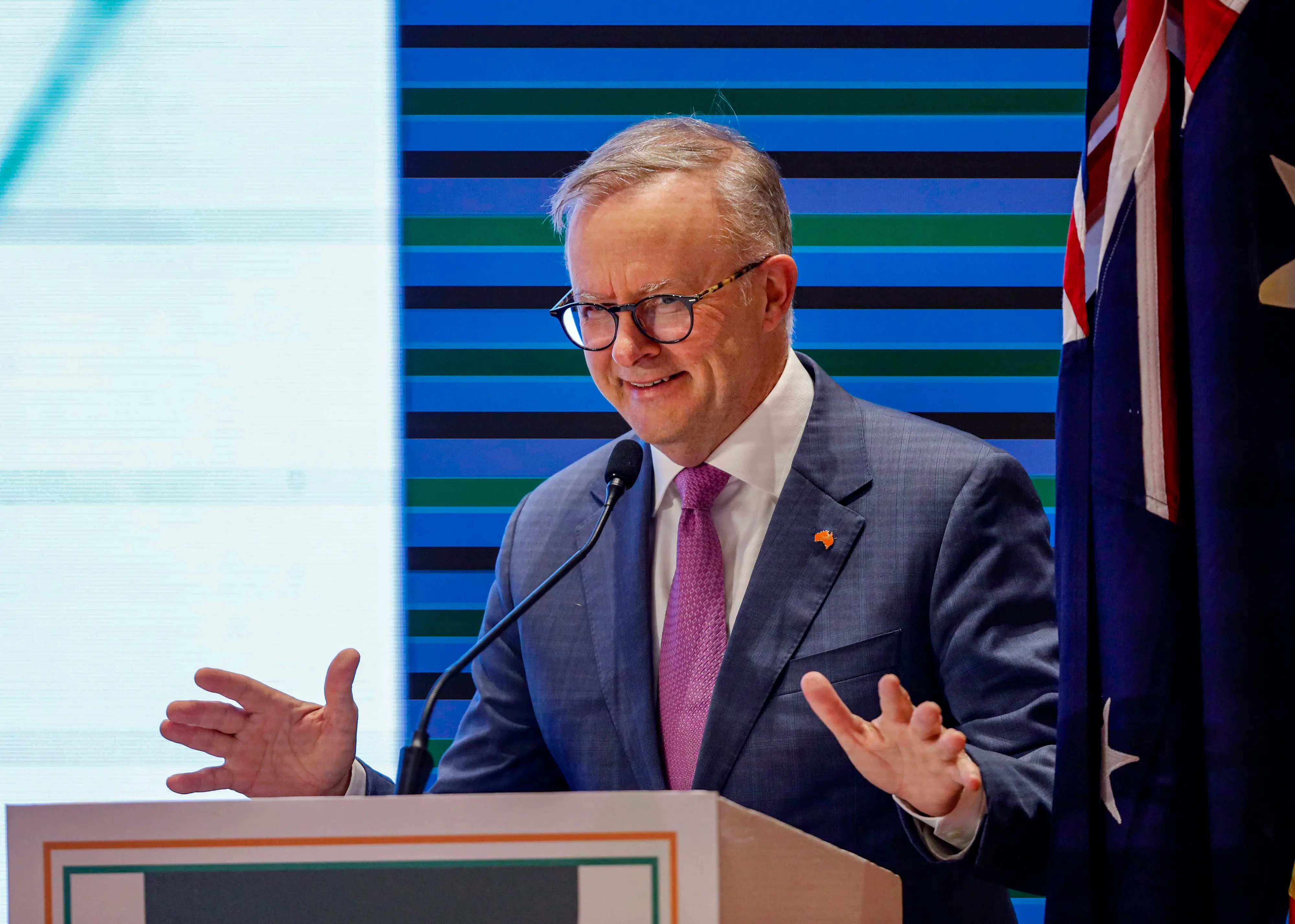 Prime Minister of Australia Anthony Albanese addresses the Australia-India education relationship programme, in Ahmedabad / Photo: PTI