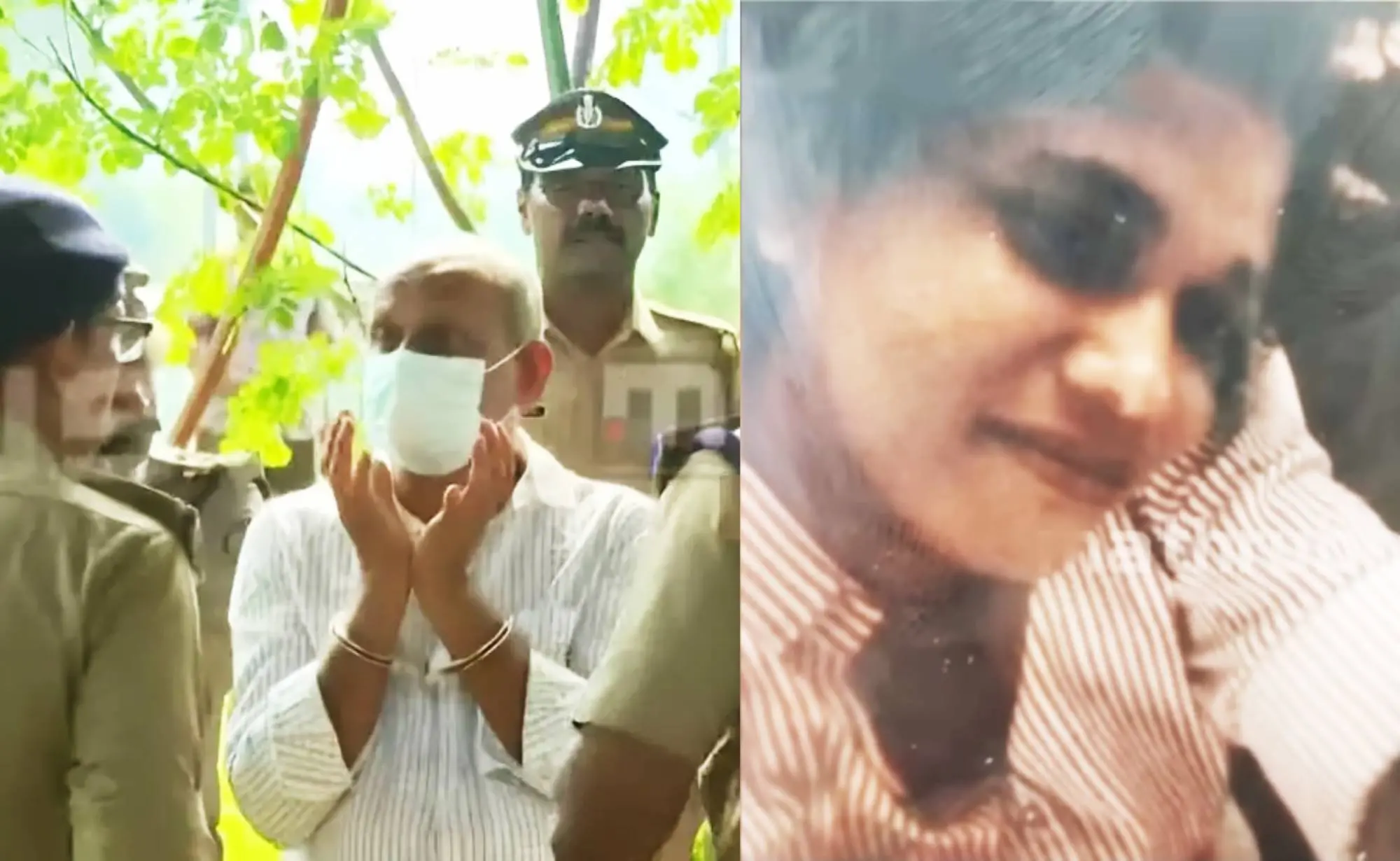 ഷാജിയെ തെളിവെടുപ്പിന് എത്തിച്ചപ്പോൾ, സുധാ ബേബി | Photo: Screengrab/Mathrubhumi News