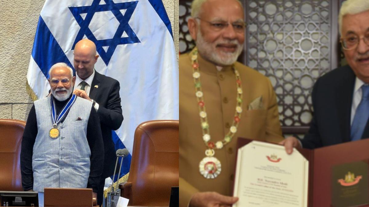 Modi conferred Knesset Medal; PM among few global leaders honoured by both Israel and Palestine