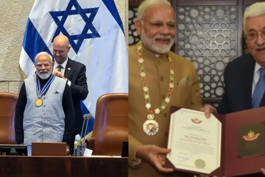 Modi conferred Knesset Medal; PM among few global leaders honoured by both Israel and Palestine