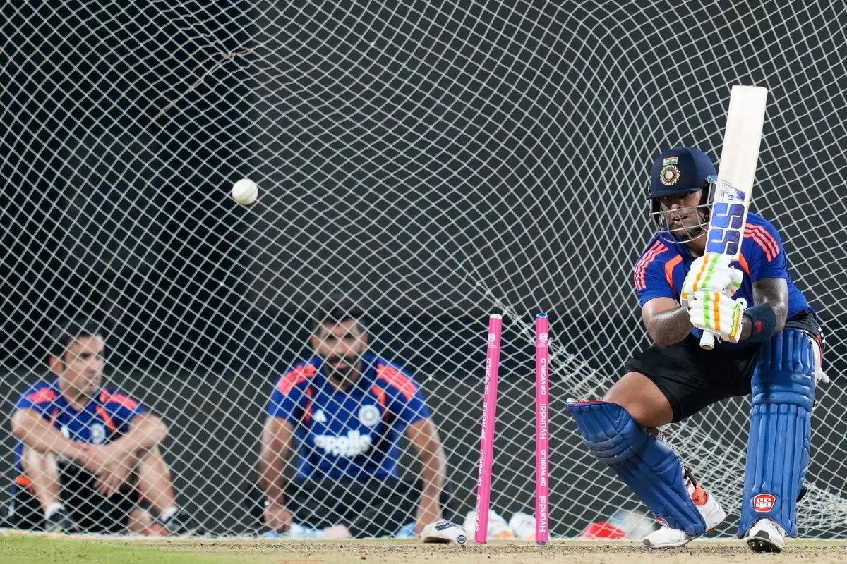 India's captain Suryakumar Yadav during a practice session ahead of the ICC Men's T20 World Cup 2026 cricket match between India and Zimbabwe, at M. A. Chidambaram Stadium in Chennai | Photo: PTI
