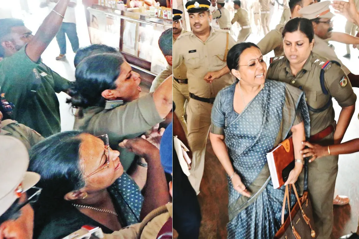 Visuals from the commotion at the railway station (Screengrab: Mathrubhumi News)