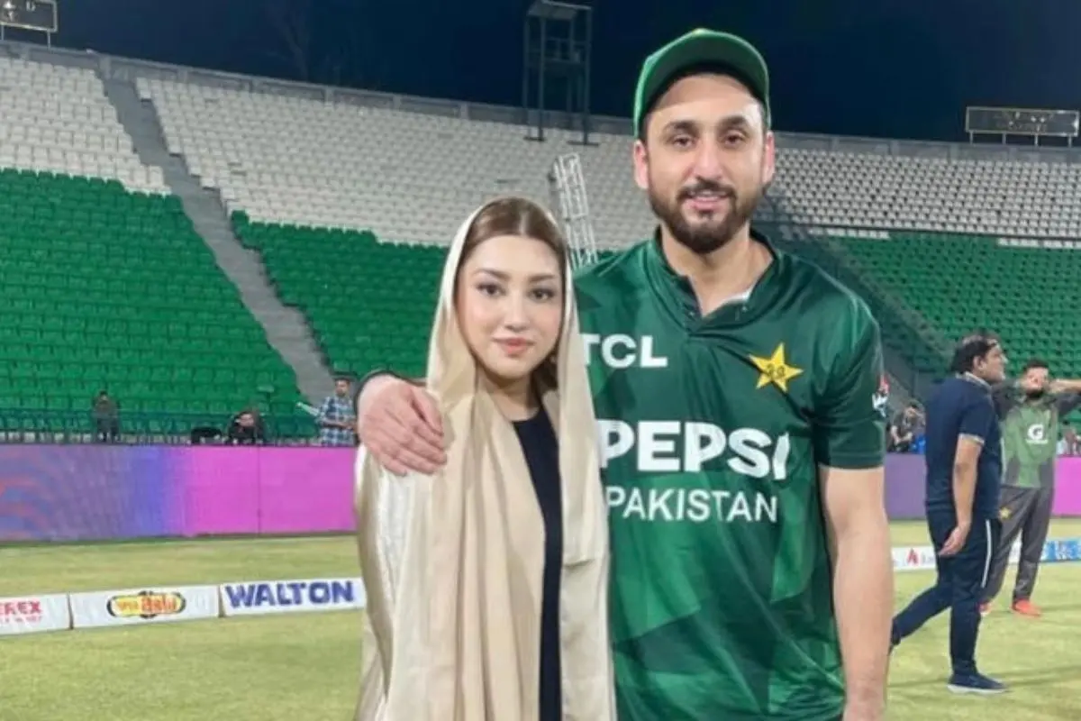 Salman Ali Agha with his wife Sabba Manzer.