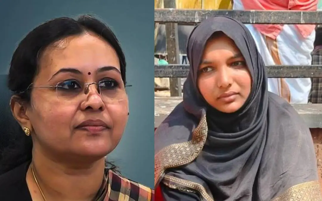 വീണാ ജോർജ്,ഹര്ഷിന | Photo: facebook.com/veenageorgeofficial, Mathrubhumi