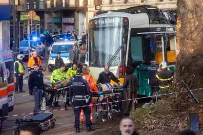 Tram crashes into building in Milan during Fashion Week; One dead, 20 injured