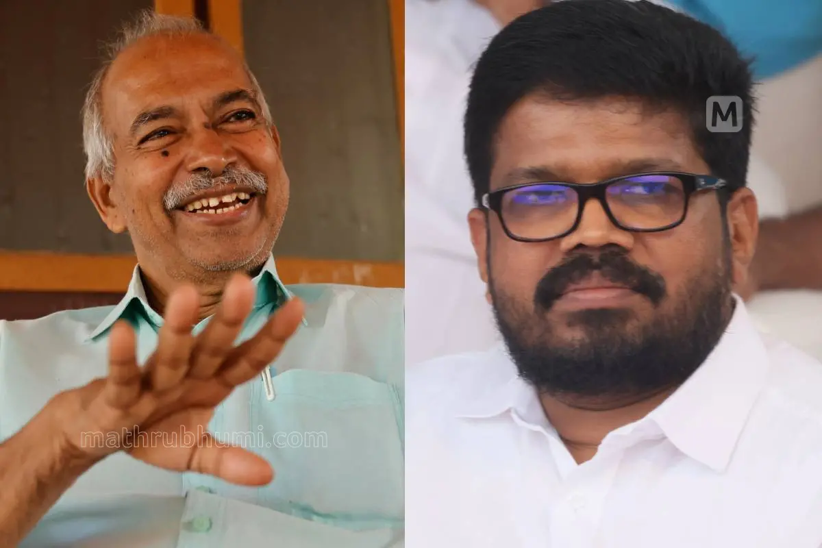 വി. കുഞ്ഞികൃഷ്ണൻ, കെ.കെ. രാഗേഷ് | ഫോട്ടോ - മാതൃഭൂമി