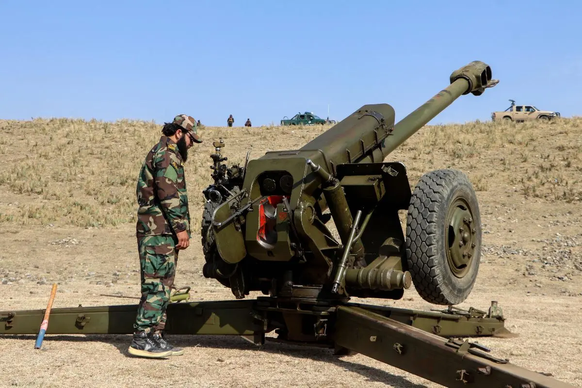 Taliban security personnel stand next to an artillery gun. (Representative photo: AFP)