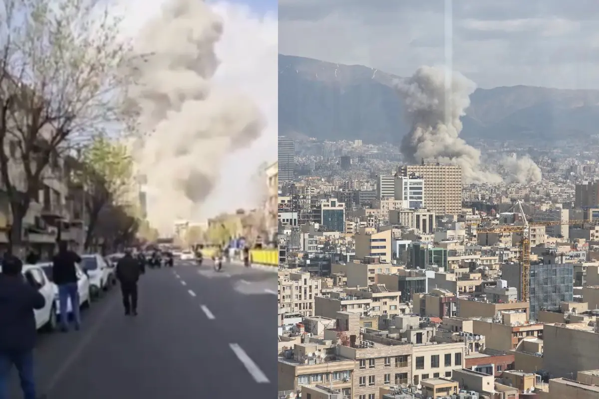 Visuals circulating on social media showing the Israeli air strike in Tehran