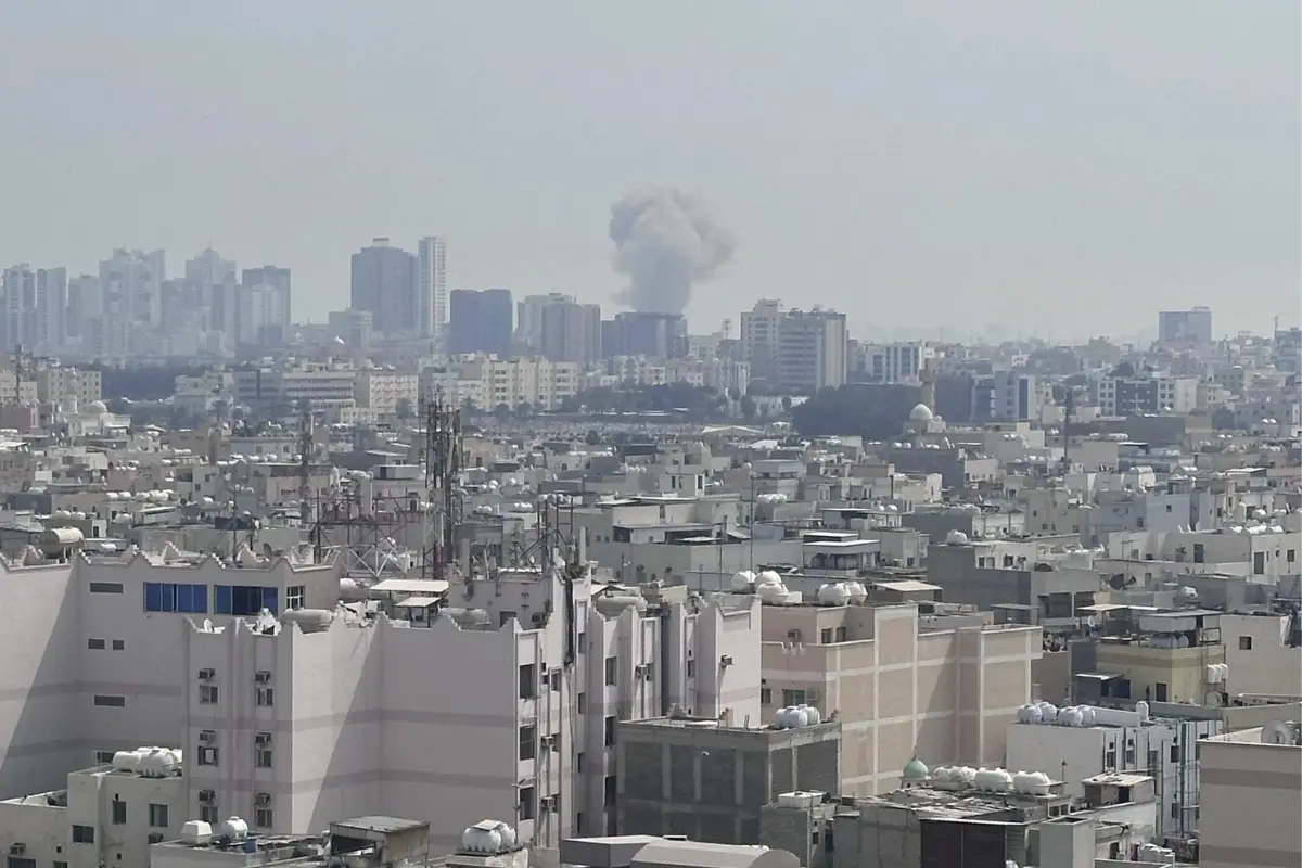 A visual shared on social media showing an explosion in Bahrain
