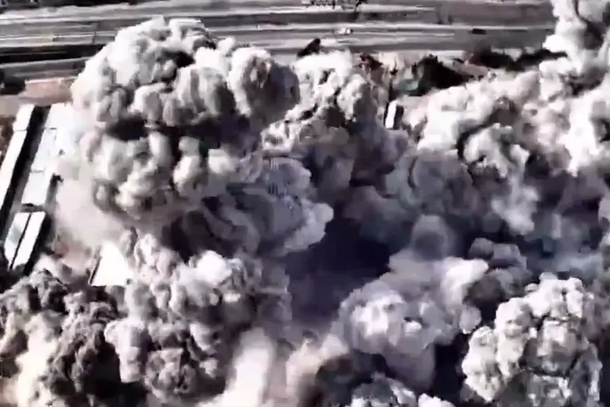 A visual showing the Israeli airstrike in Tehran