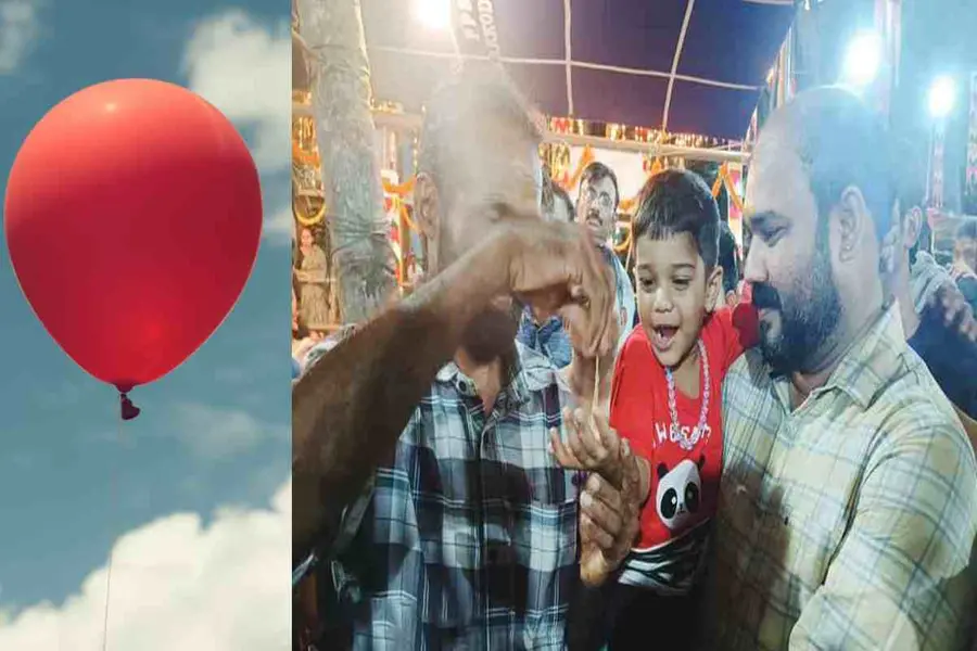 സ്വർണ കൈച്ചെയിൻ ബലൂണിനൊപ്പം ആകാശത്തേക്ക് പറന്നു; 'ഭാഗ്യം' കൈയെത്തിപ്പിടിച്ചു