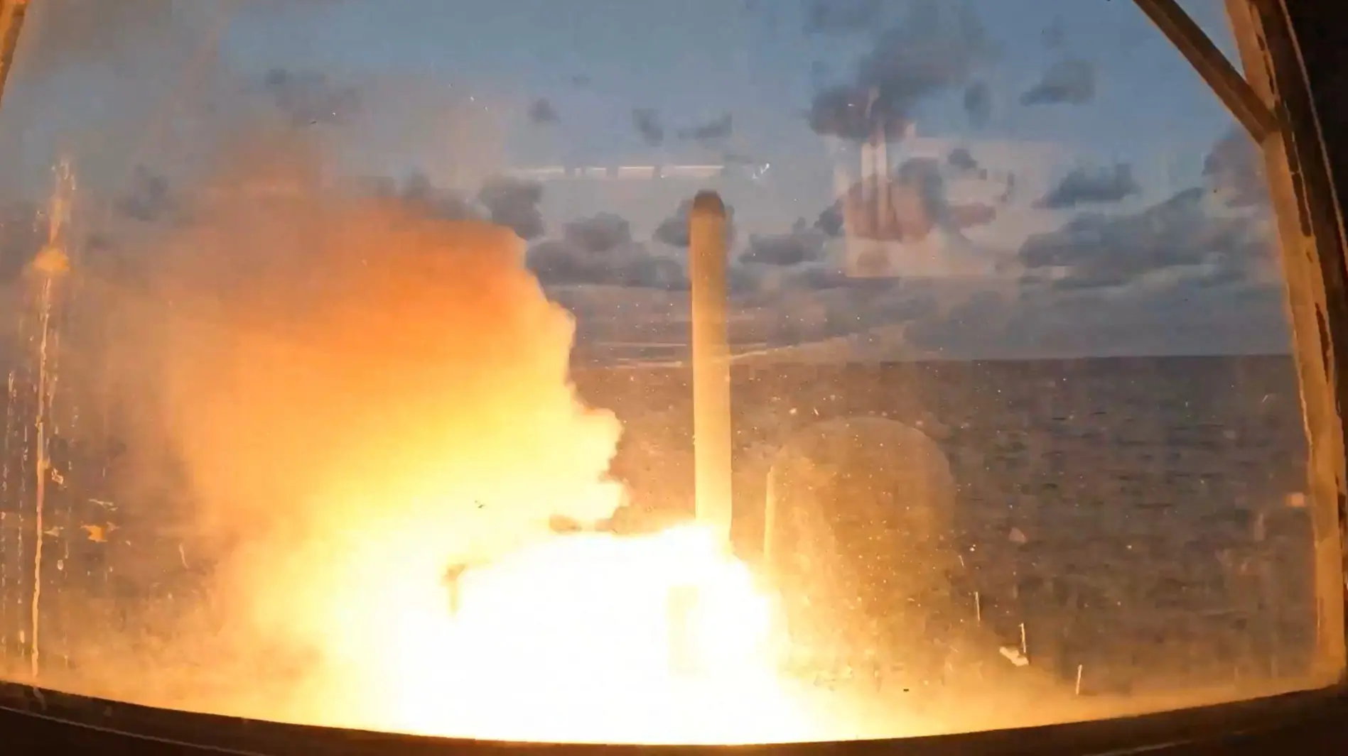 US Navy guided-missile destroyers launching missile