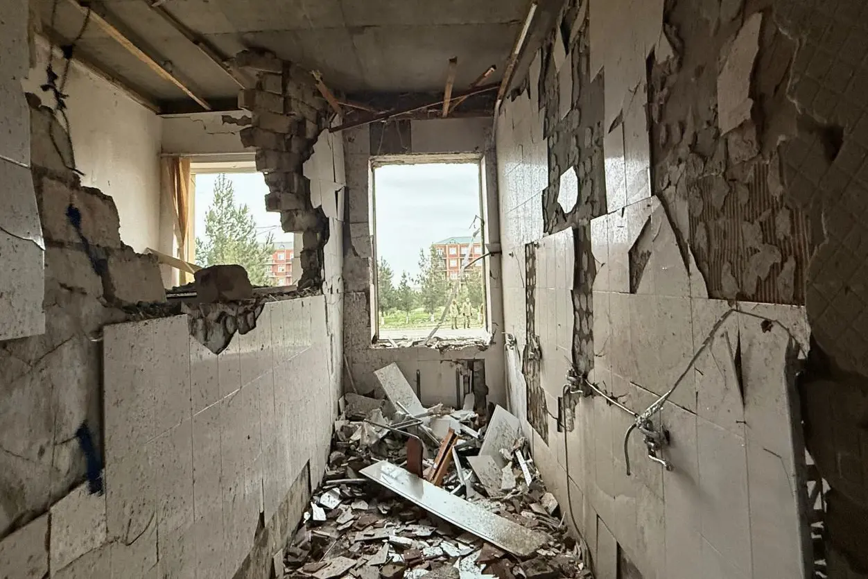 This image shows damages of a school in Julfa following, what Azerbaijan's Foreign Ministry says was a drone attack carried out by Iran | Photo: AP