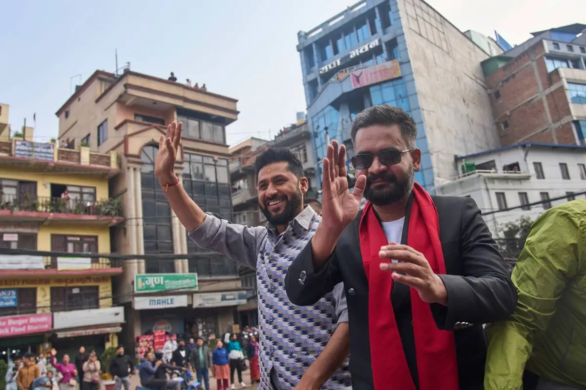 ലളിത്പൂരിലെ തിരഞ്ഞെടുപ്പ് പ്രചാരണ റാലിയിൽ ബലേന്ദ്ര ഷാ| Photo: AP