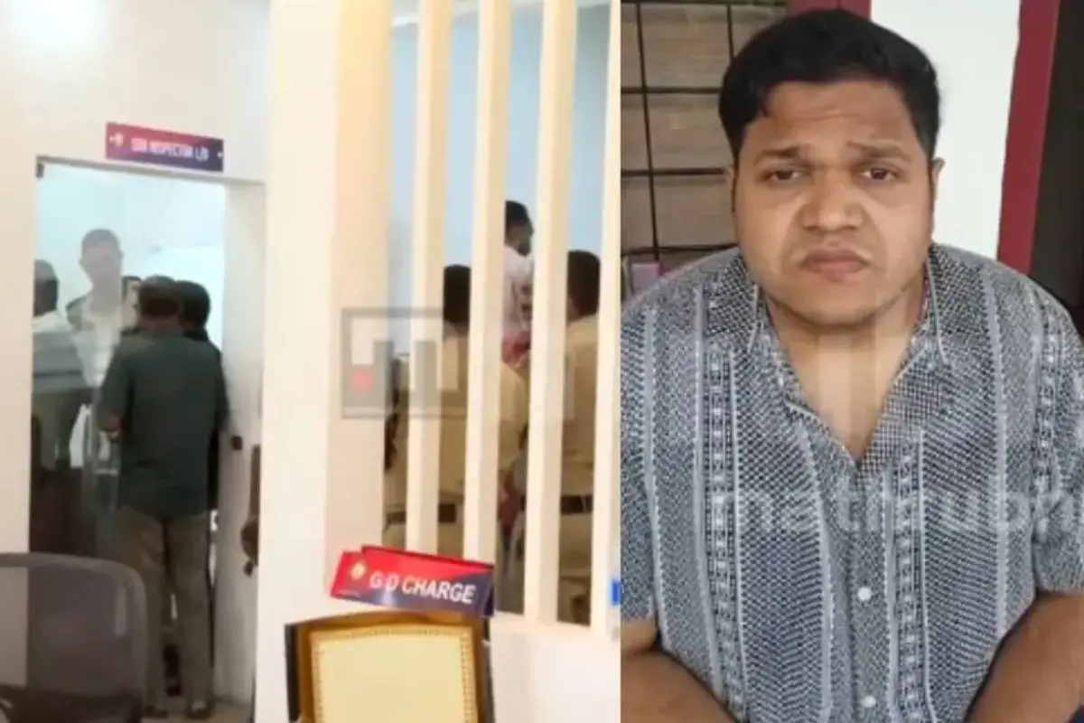 പ്രതി പടിയിലായപ്പോൾ | Photo: Screengrab/Mathrubhumi News