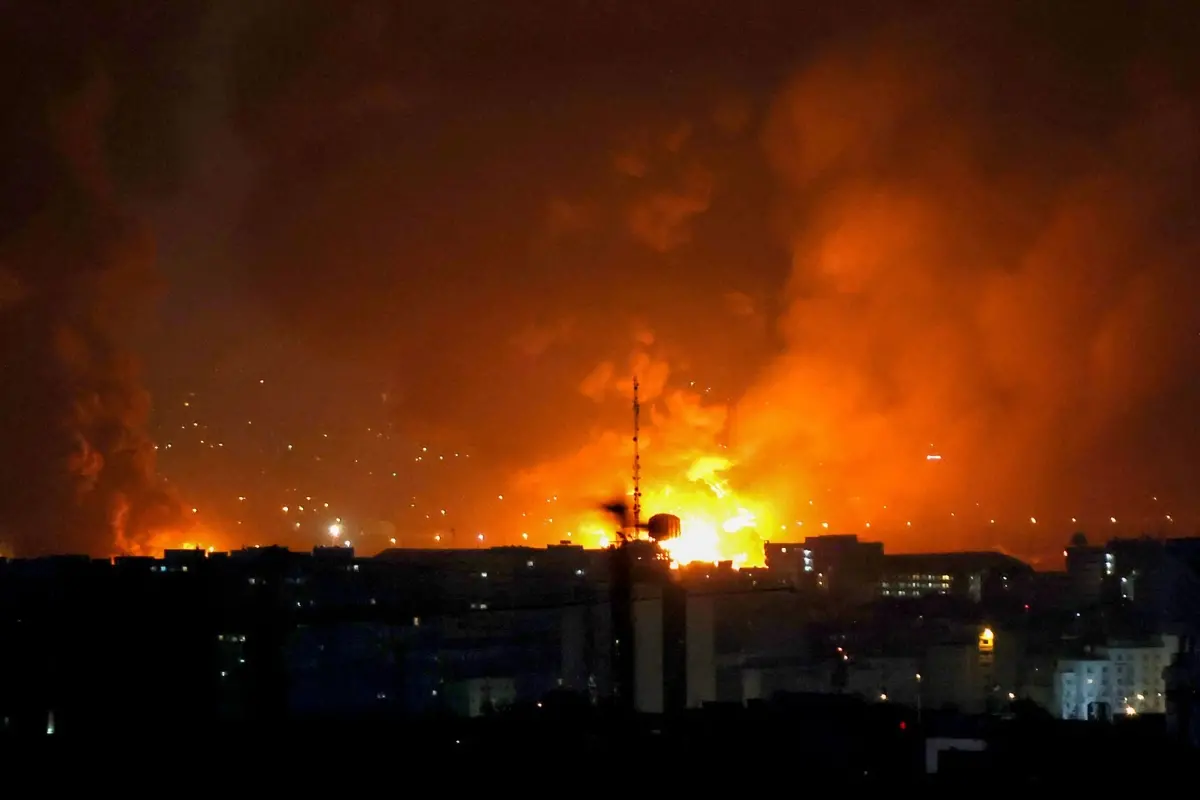 Smoke and fire rise from the site of airstrikes at Mehrabad International Airport in Tehran | Phoyo: AFP