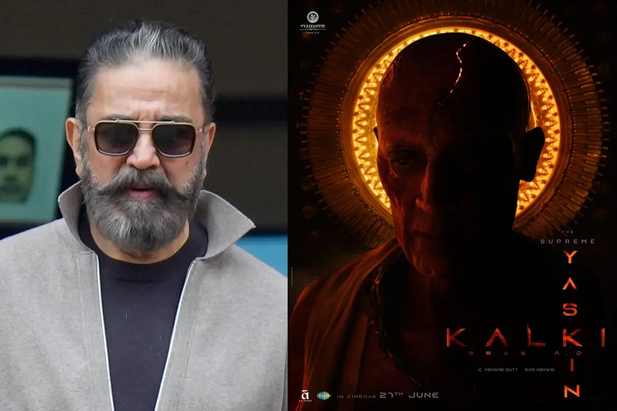 കമൽഹാസൻ, കൽക്കിയിലെ കമൽഹാസന്റെ ക്യാരക്ടർ പോസ്റ്റർ | Photos: PTI, instagram