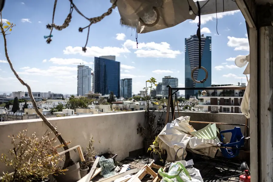 A view of the damaged flat impacted by an Iranian missile strike in Tel Aviv