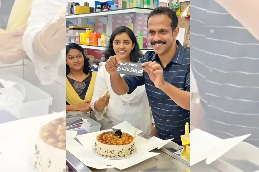ഫൈനലിൽ വിജയം പ്രവചിച്ചു; സഞ്ജു ‘അടിച്ചുതകർത്തപ്പോൾ’ നിതിന്റെ ജീവനക്കാർക്ക് സമ്മാനപ്പെരുമഴ