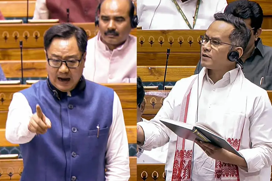 ‘അൺപാർലമെൻ്ററി’ പ്രയോഗമെന്ന് റിജിജു, ഏറ്റവുംകൂടുതൽ തടസ്സപ്പെടുത്തിയ മന്ത്രിയെന്ന് ഗൊഗോയ്; വാക്പോര്