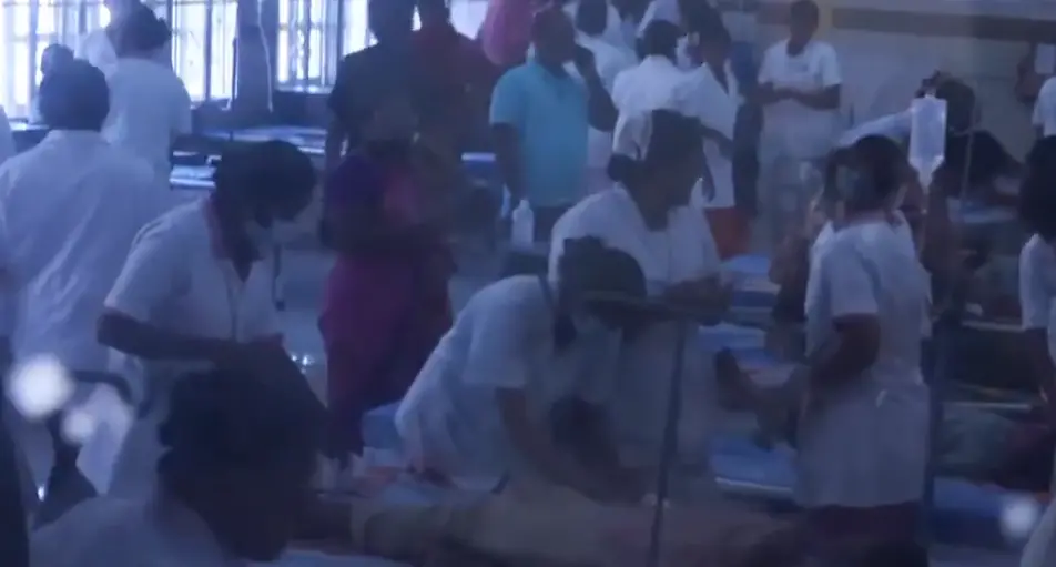 A view of the Government Hospital in Coimbatore where 43 students are receiving treatment after suspected food contamination at their school meal.