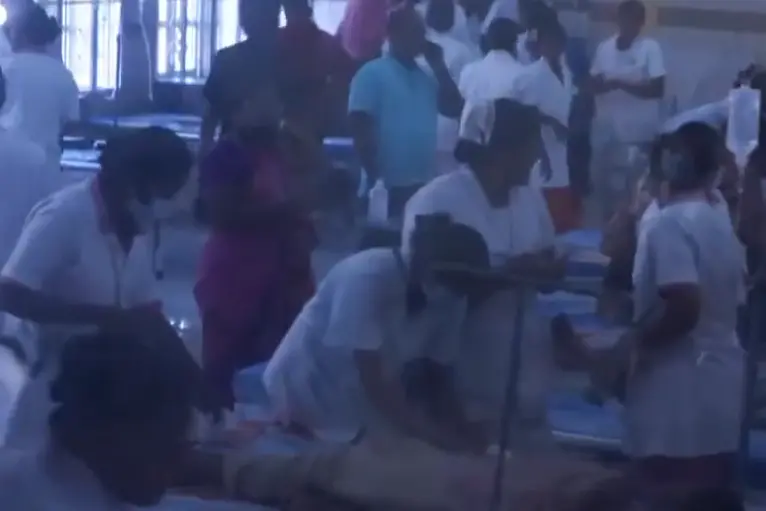 A view of the Government Hospital in Coimbatore where 43 students are receiving treatment after suspected food contamination at their school meal.