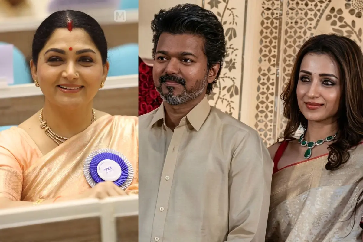 ഖുശ്ബു സുന്ദർ, വിജയ്യും തൃഷയും | ഫോട്ടോ: സാബു സ്കറിയ\ മാതൃഭൂമി, x