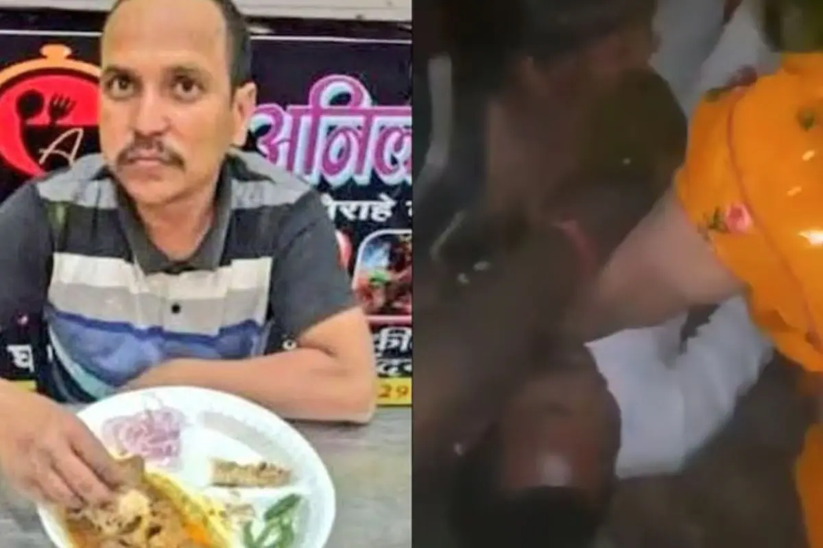 The viral photo of the priest; When he was attacked by mob | Photos: X