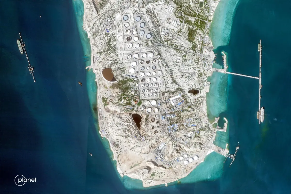 This handout satellite image taken by 2026 Planet Labs PBC shows a view of Iran's Kharg Island | Photo: AFP